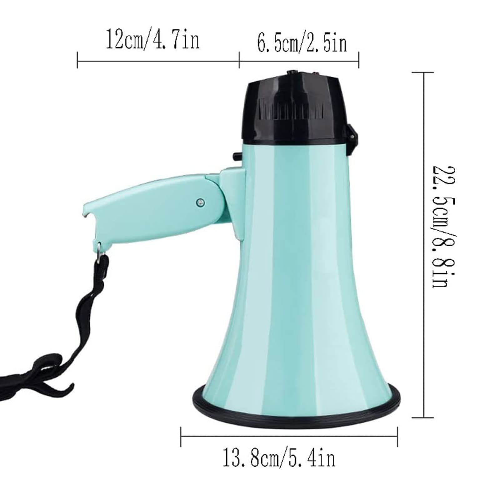 Megafon 25 Watt Tragbares Megafon Bullhorn 240 Sekunden Aufnahme Megafon Lautsprecher mit Lautstärkeregler für alle Outdoor-Sportarten