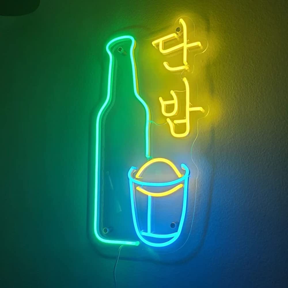 LED neon sign, Itaewon Class,Dan bam Korea Bar sign Neon Light for Wall Decor, Home Bar, Club, Bistro,Party Size:20X11INCH