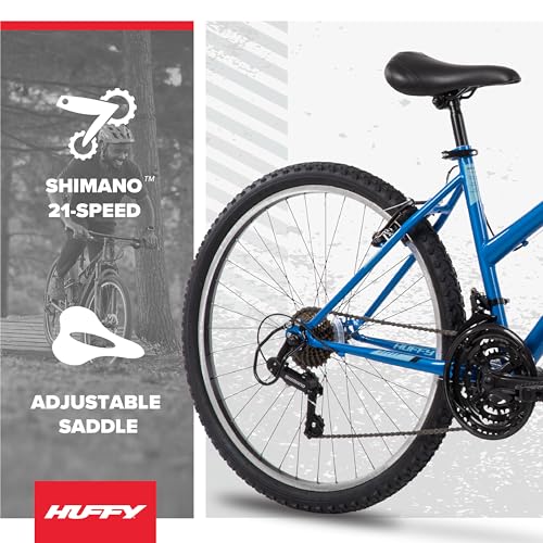 Image of Huffy Stone Mountain Bike for Men and Women, 20 inch /24 inch /26 inch, 6-Speed (20 inch) or 21-Speed, Front or Dual Suspension (Varies), Multiple Colors, Adjustable Saddle, Shimano Equipped, All-Terrain Tires