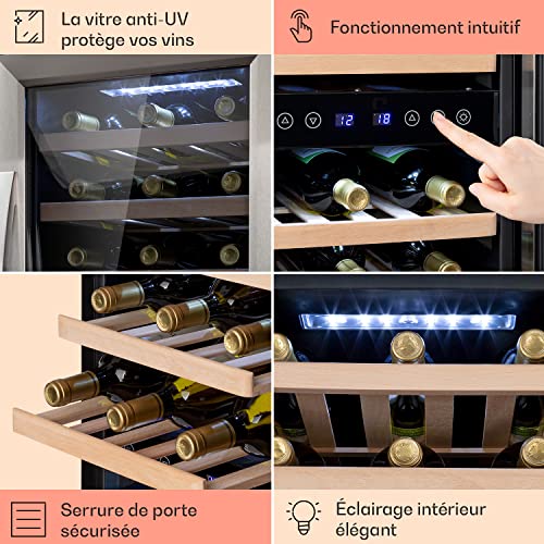 Cave à vin Klarstein Vinamour 33 Duo à compression 2 zones 89 33 bouteilles 5 18 °C 41 dB éclairage intérieur - vue 6