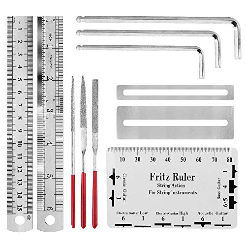 KKmoon Manutenção de reparo da guitarra Kit de ferramentas de limpeza 3 em 1 Corda da guitarra Enrol