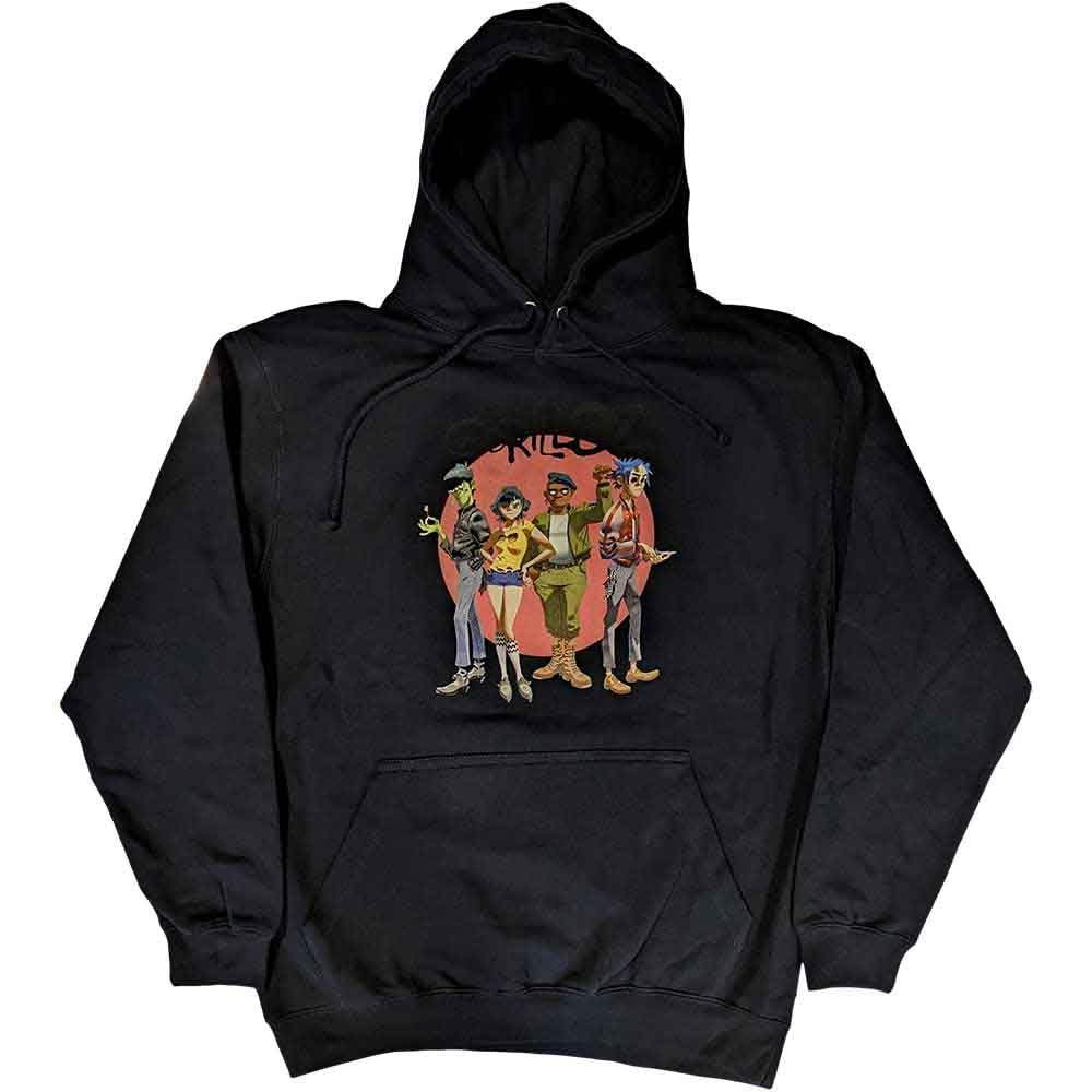 Rock Off officially licensed products Gorillaz Group Circle Rise Official Unisex Hoodie Hooded Top (Medium) Blue