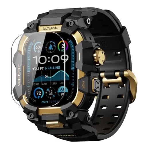 ULTIMAL Bracelet sport 3-en-1 & Kit d'étui de protection (avec film protecteur) pour Apple Watch 49 mm - Compatible avec Apple Watch Ultra 3/Ultra 2/Ultra - Étui anti-chute certifié