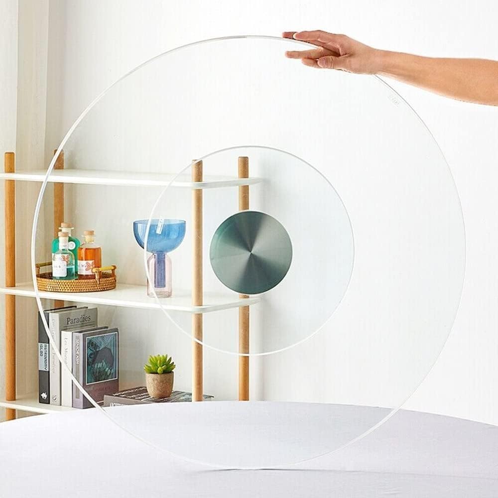 Lazy Susan en verre trempé robuste avec plaque rotative anti-inclinaison haut de gamme