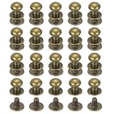 PATIKIL 7 mm レザーリベット 20 セット ボールヘッドスタッドスクリューバック ラウンドヘッドボタン シカゴスクリューニップルスタッドリベット レザーDIYクラフトハンドバッグベルト修理 ブロンズ