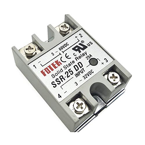 SSR-25DD 25A Solid State Relay DC Control DC Input 3-32V DC Output 5-60VDC