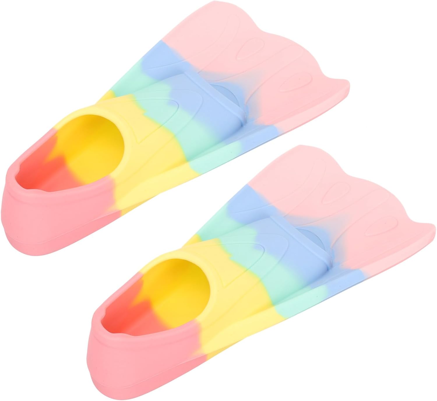Swimming Fins Silicone Flippers Lightweight Short Blades for Lap Swimming Snorkeling Training Ages Xs 30-32