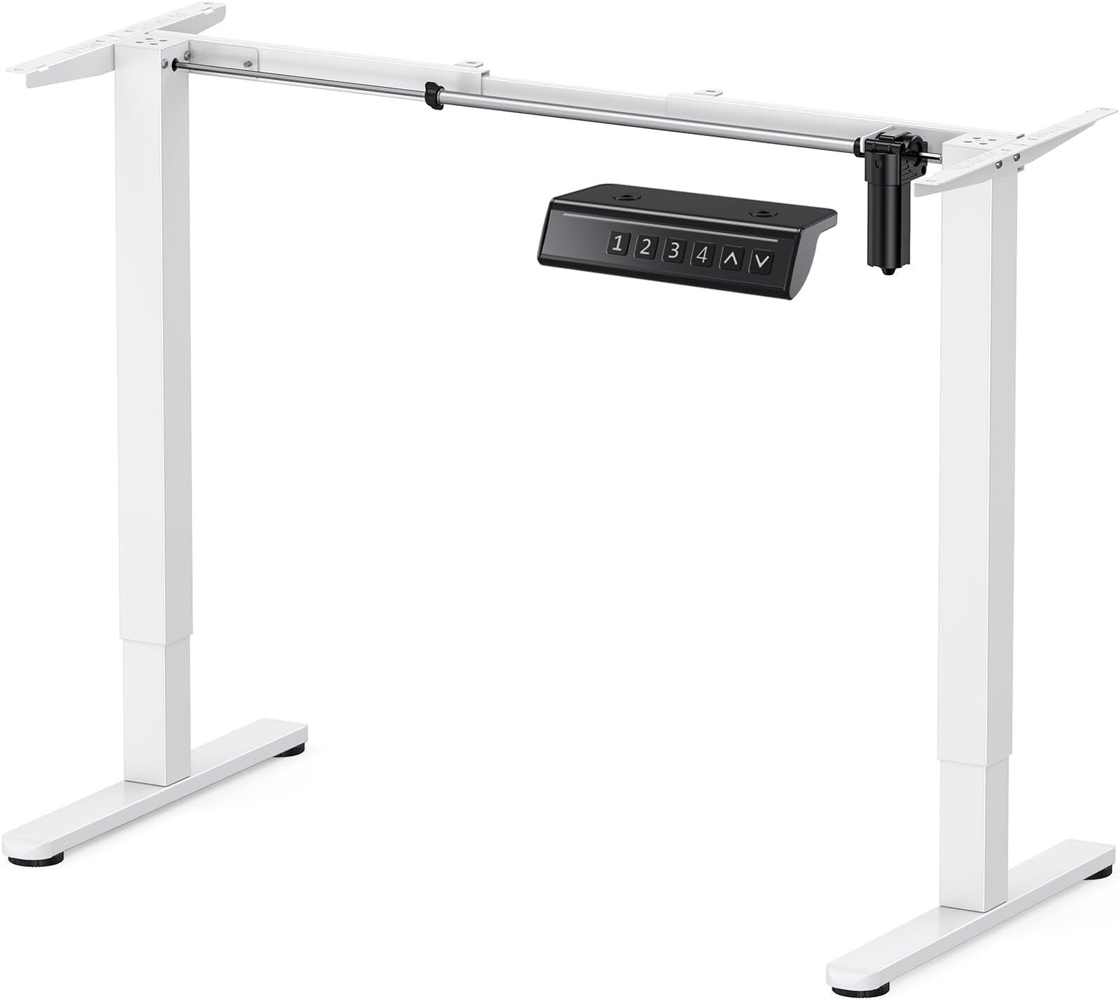 ErGear Electric Standing Desk Legs, 4 Memory Height Settings Height Adjustable Desk Frame, Sit Stand Table Legs Up to 47.2", Ergonomic Stand up Converter Base Workstation, White Frame Only