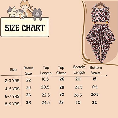 Image of Prawah Kids Girl's Rayon Patola Printed Crop Top With Patiyala Dhoti Set