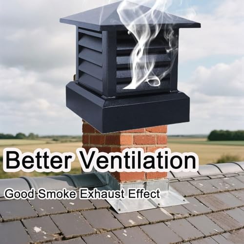 Sombrerete Chimenea Protección Resistente 35x35cm de Aluminio para Extractor de Tejado 6