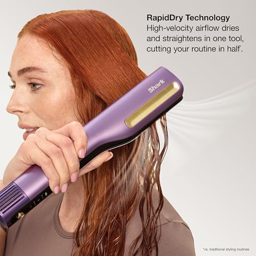 Shark SilkiPro Air Straightener & Blow Dryer, Flat Iron, Plum, HT400PU | 3-in-1 Air Straightener, Blow Dryer & Flat Iron with Smoothing Combs and HeatSense Ceramic Plates for a Silky Finish - image 7