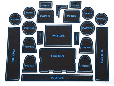 Higihitem 22pcs Fullset Non-slip Interior Door Mats Pad Gate For Nissan Patrol Y62 2017 UP (Blue)