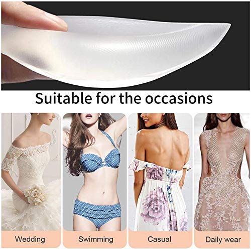Image of Silicone Chicken Cutlets Bra Inserts - Clear Breast Pads Chest Push Up & Firming Bust Enhancers Padding for Summer Bikini