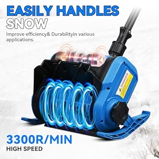 Yofidra Akku Schneefräse, Bürstenlos elektrische Schneefräse mit 2x3.0Ah Akkus & Ladegeräte, 30cm Schaufelbreite, 17cm Schneeräumtiefe, 6m Wurfweite, ±40° Einstellbar