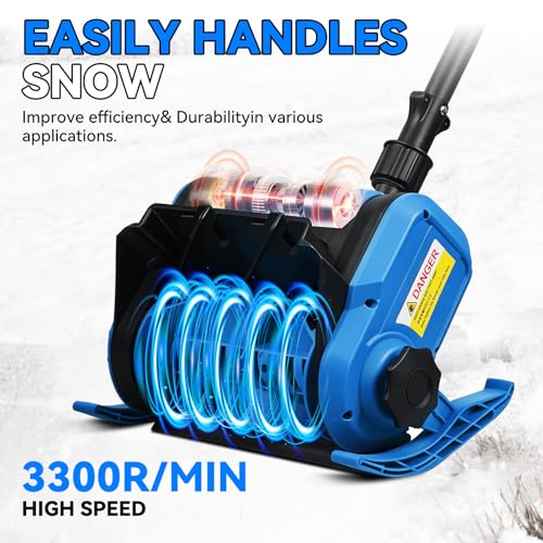 Yofidra Akku Schneefräse, Bürstenlos elektrische Schneefräse mit 2x3.0Ah Akkus & Ladegeräte, 30cm Schaufelbreite, 17cm Schneeräumtiefe, 6m Wurfweite, ±40° Einstellbar