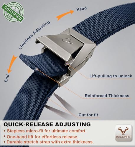 Image of BULLIANT Men Tractical Belt,Stretch Western Rigger Web Belt For Cowboy Military Heavy Duty Hiking Hunting 1.5 inch-Cut For Fit
