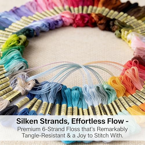 Image of 150 Colors Friendship Bracelet String, Cotton Thread Set 6-Strand, 8.75 Yards /Skein, for DIY Crafts, Cross Stitch, Tassels & String Art