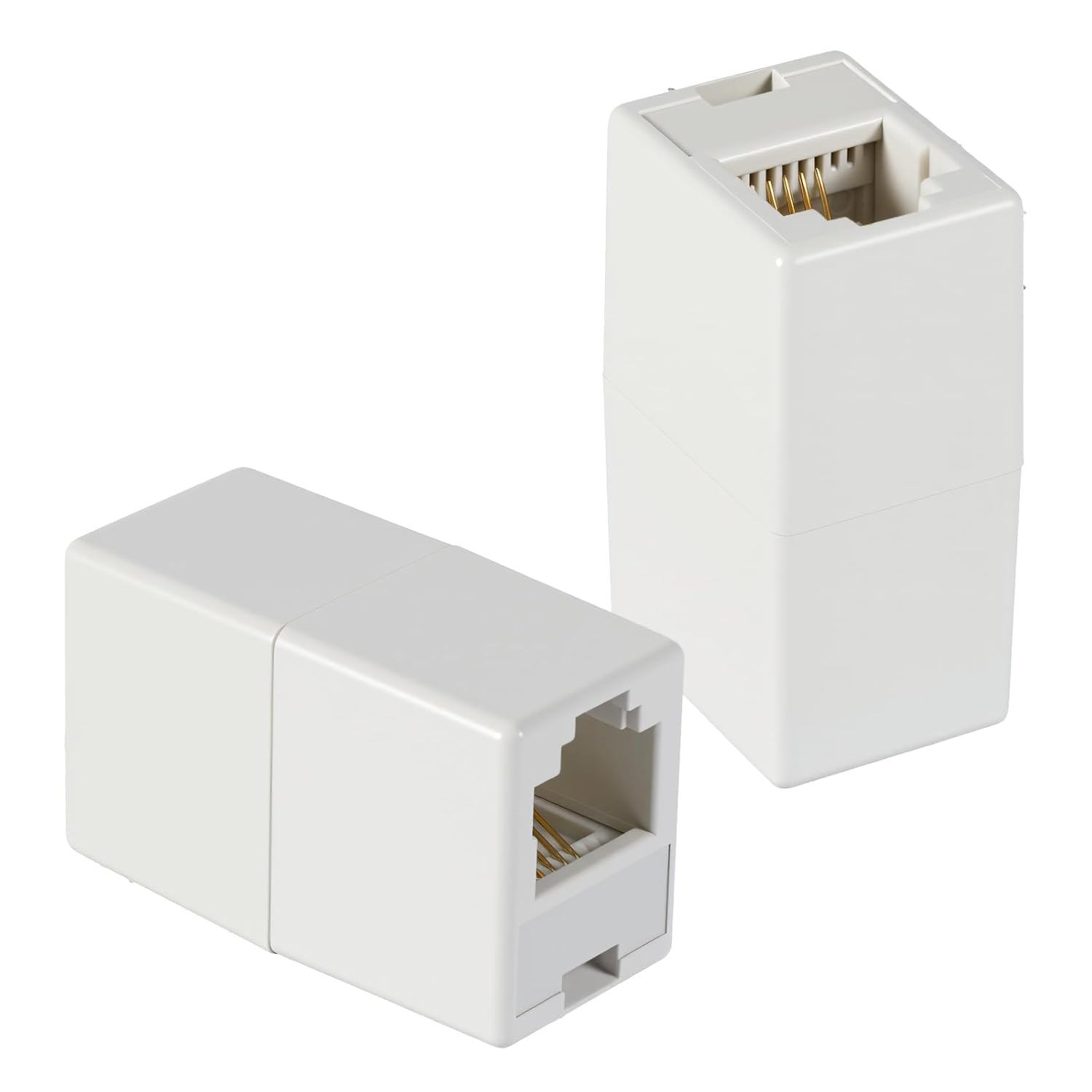 2Pcs RJ11 Coupler Phone Line Connector 6P4C Inline Telephone Line Adapter Female to Female for Landline Phone Telephone (White) 2Pcs RJ11 Coupler Phone Line Connector 6P4C Inline Telephone Line Adapter Female to Female for Landline Phone Telephone (White)