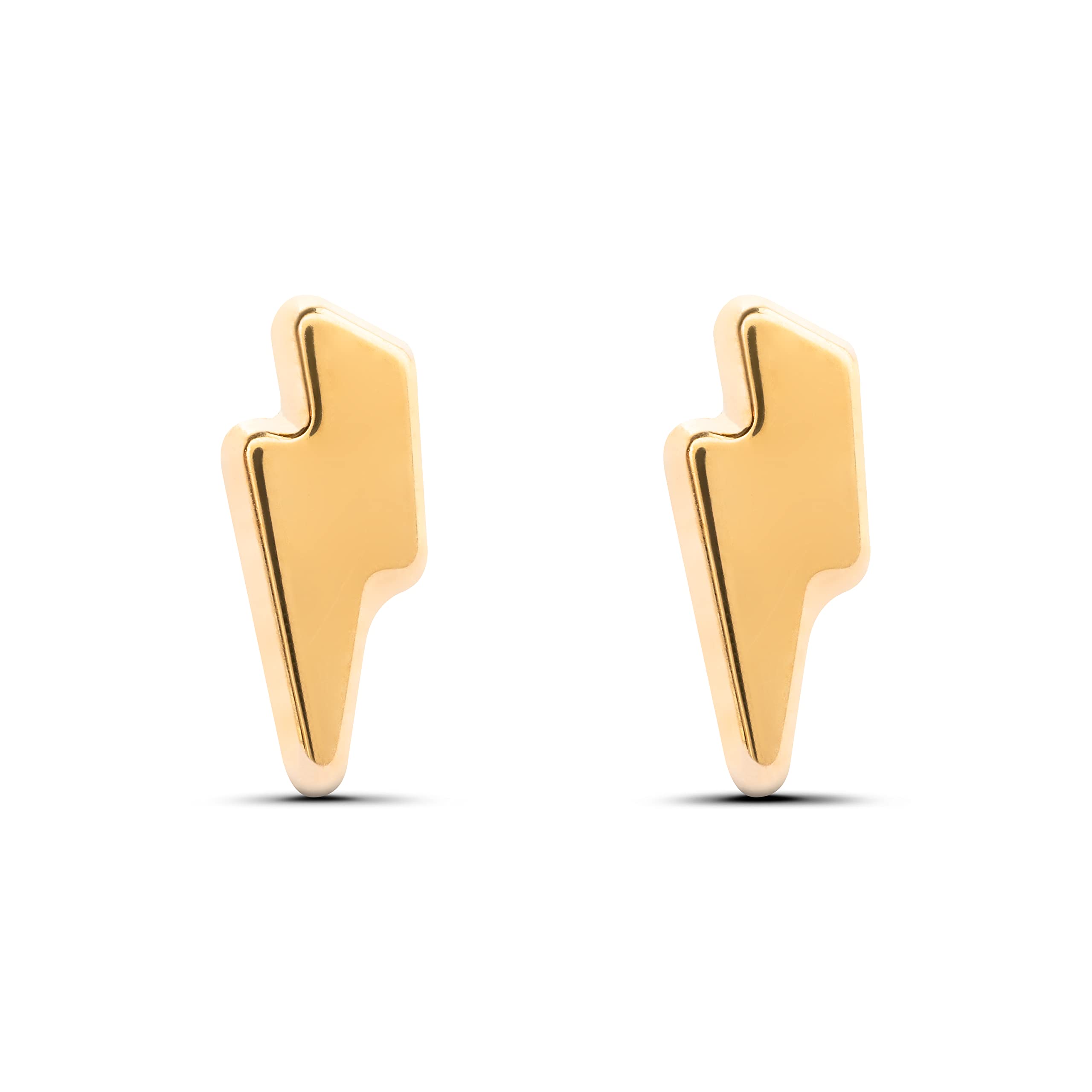 Pendientes bebé niña mujer oro - 9K, rayo oro amarillo, 3mm, preparado con estuche regalo, cierre de rosca, fabricados en España. Modelo Ray de la marca Smalliful.