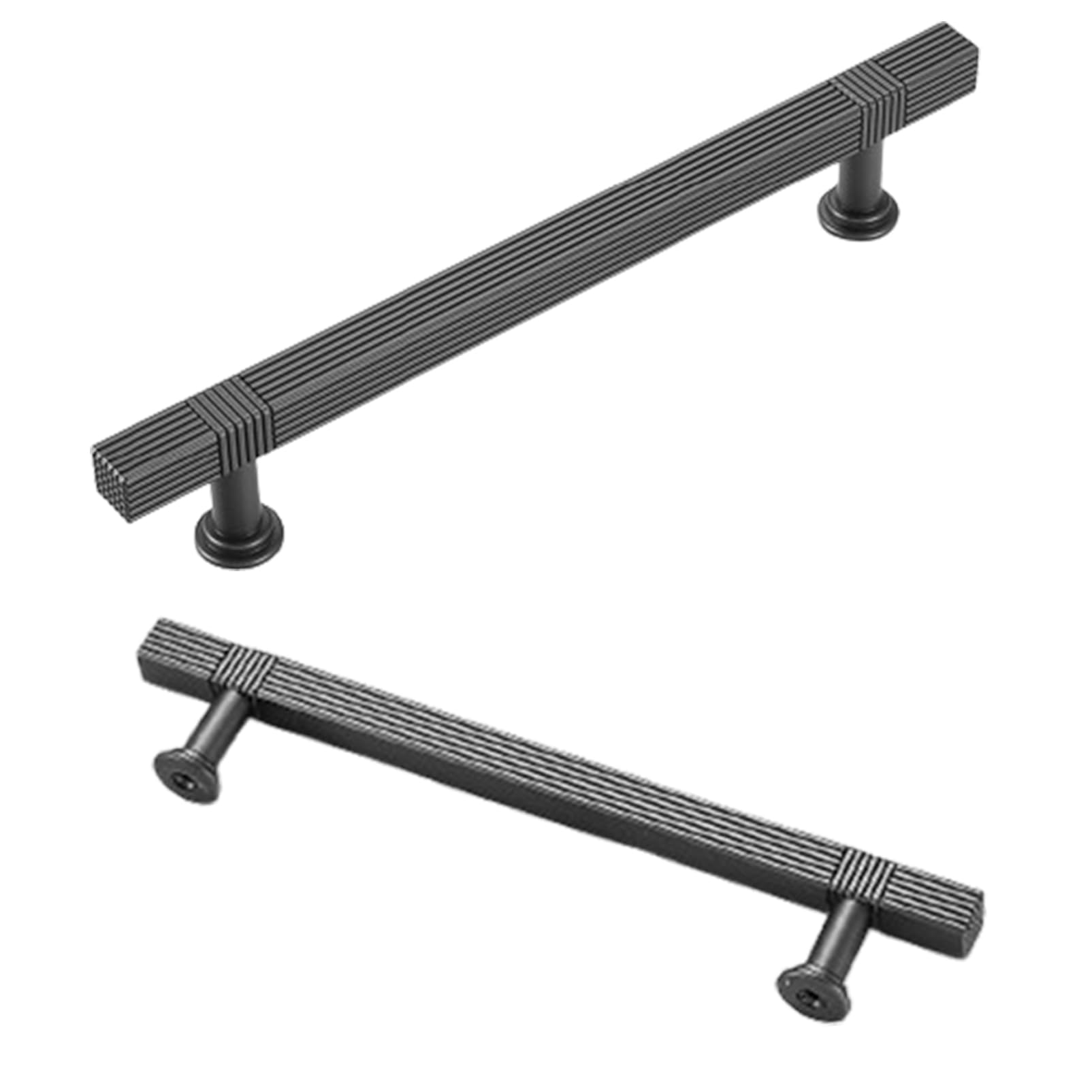 Steytemd Grey Cabinet Handle Modern, 2 Pack Drawer Pull, With Screws-128Mm/5In