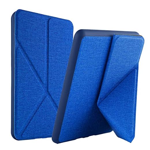 WB Capa Kindle 11ª Geração Silicone Flexível e Sensor Magnético Origami Tecido Azul (Não compatível com Kindle 10ª Geração, Kindle Paperwhite e Kindle Oasis)