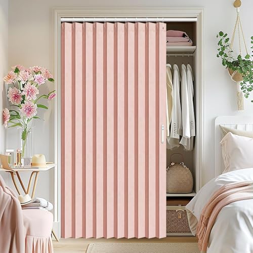 Rideau de Porte Pliant Isolant contre le Froid Rose