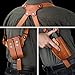 GUN & FLOWER Brown Leather Shoulder Holster Fits Glock 17/19, 1911, M&P 9, Taurus G2C/G3C, Sig P226, Beretta 92FS, Vertical Concealed Holster with Dual Mag Holder, Right Hand