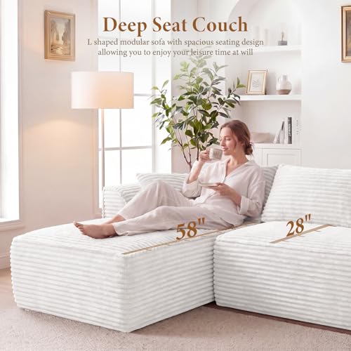 Vesgantti 106" Boneless Couches for Living Room, No Assembly Required Beige - image 3