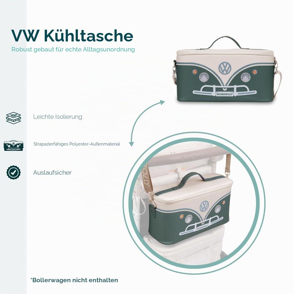 WONDERFOLD VW Parents Konsole Kinderwagen Organizer mit Getränkehalter Wickeltasche Buggy