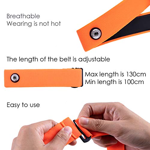 XUXIN Universal Replacement Heart Rate Monitor Soft Strap Adjustable Elastic Chest Mount Belt for Polar, Garmin, Wahoo - Thumbnail 6