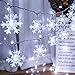 Produktbild Schneeflocke Weihnachten Lichterketten, BrizLabs 2 Stück 4M 40 LED Lichterkette Außen Weihnachtsbeleuchtung Batterie Betriebene für Schlafzimmer Innen Hochzeit Garten Zimmer Party Feier Deko, Weiß