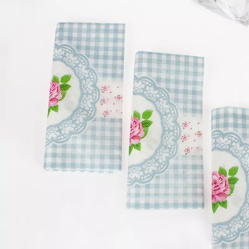 Servilletas Decoupage Geometría Rosa Azul Servilletas Papel Decoradas Cocktail Desechables Cumpleaños 2 Capas Toilet Paper Towels Baño para Bodas,Fiesta en el Jardín Mesa Deco 30 Paquetes(33x33cm）