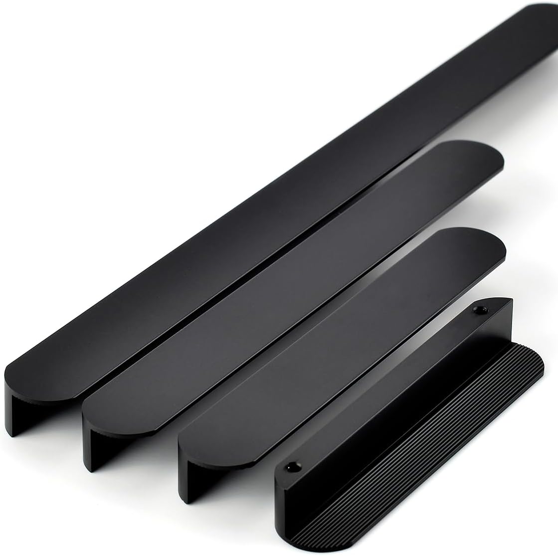 5 Pack Matte Black Dresser Pulls Bathroom Vanity Pulls 6.3 Inch Hole Center Drawer Pull Modern Oval Handles Black Handles for Kitchen Furniture