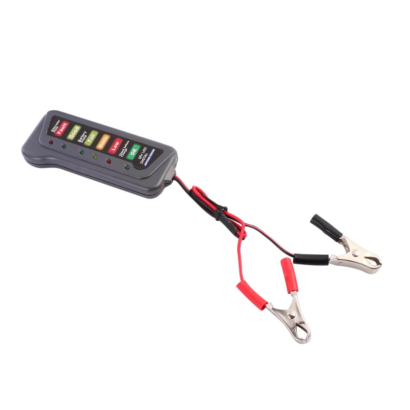 HOLIDYOYO Smart Battery Tester with LED Light Automotive Battery Analyzer Check Charge Performance Overload Reminder Durable Easy to Operate Battery Detector for Cars