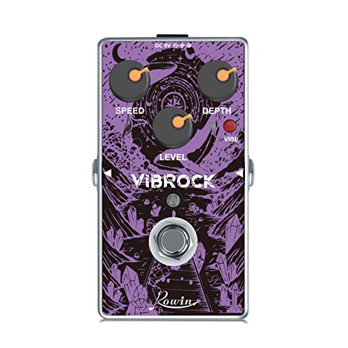 Rowin VIBROCK Chorus-Tremolo Monoblock Pedal Full Size Modulation Guitar Pedal True Bypass RE-02