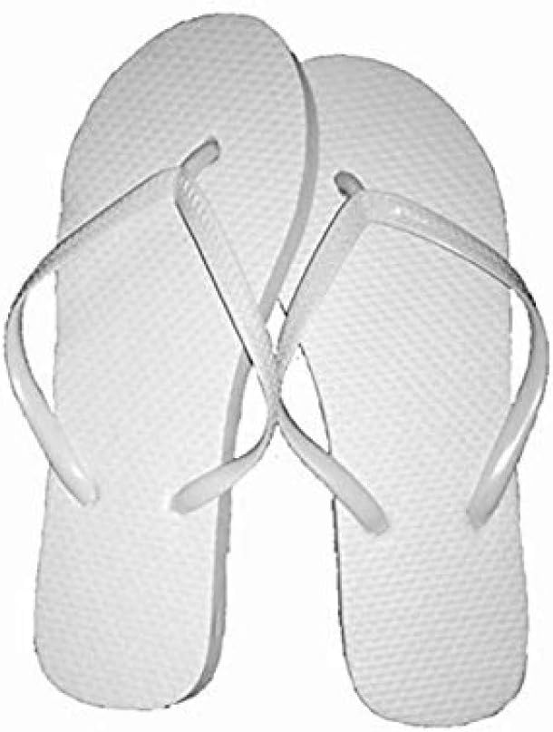 Wholesale Ladies 72 Pairs Solid White Flip Flops