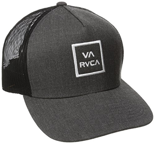 RVCA Men's Va All The Way Mesh Back Trucker Hat, Charcoal Heather, One Size