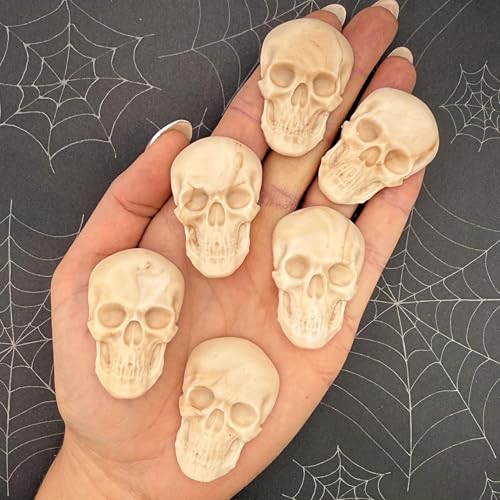 6 Dye‑Free Skull Sugar Shapes, Natural, Artificial Dye Free, Vegan Gluten‑Free Dairy‑Free, Halloween Cake and Cupcake Decorations (6) image 5