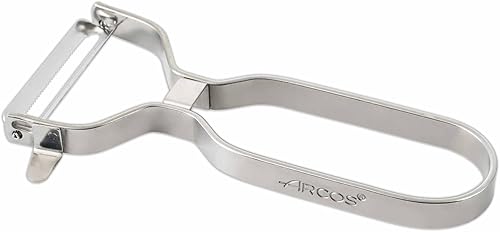 Miniatura 10 de ARCOS Pelador profesional cromado para frutas y verduras. Herramienta de cocina de acero inoxidable de 5.5 pulgadas para corte preciso. Gadget de