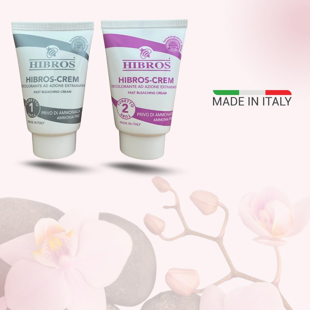 12 x Hibros Crema Decolorante sin amoniaco 2 tubos x 30 ml)