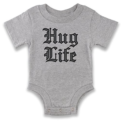 Pop Threads Hug Life Gray 6M Infant Baby Boy Girl Bodysuit