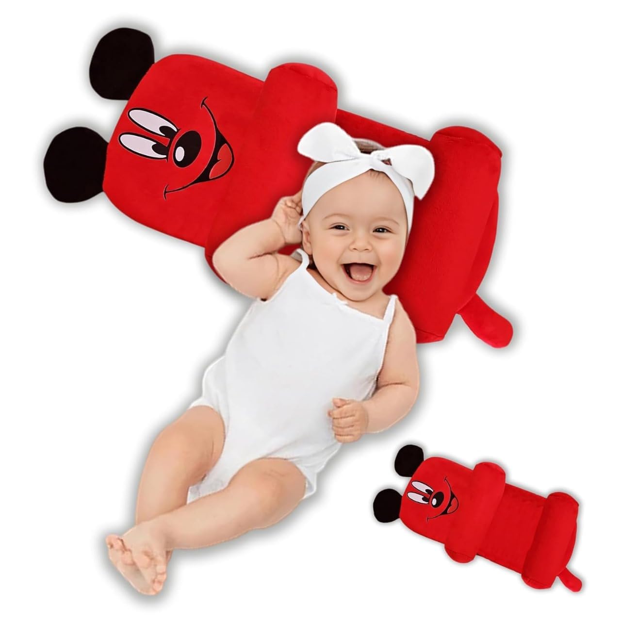 baby head guard safety protector cushion plush soft toy early learning toy crawling walking running toddler fall protection baby protector child adjustable shoulder strap backpack (red, takiya pillow)