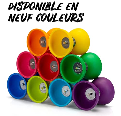 Diabolo de jonglage basic vert clair et ses baguettes en aluminium durables - 6