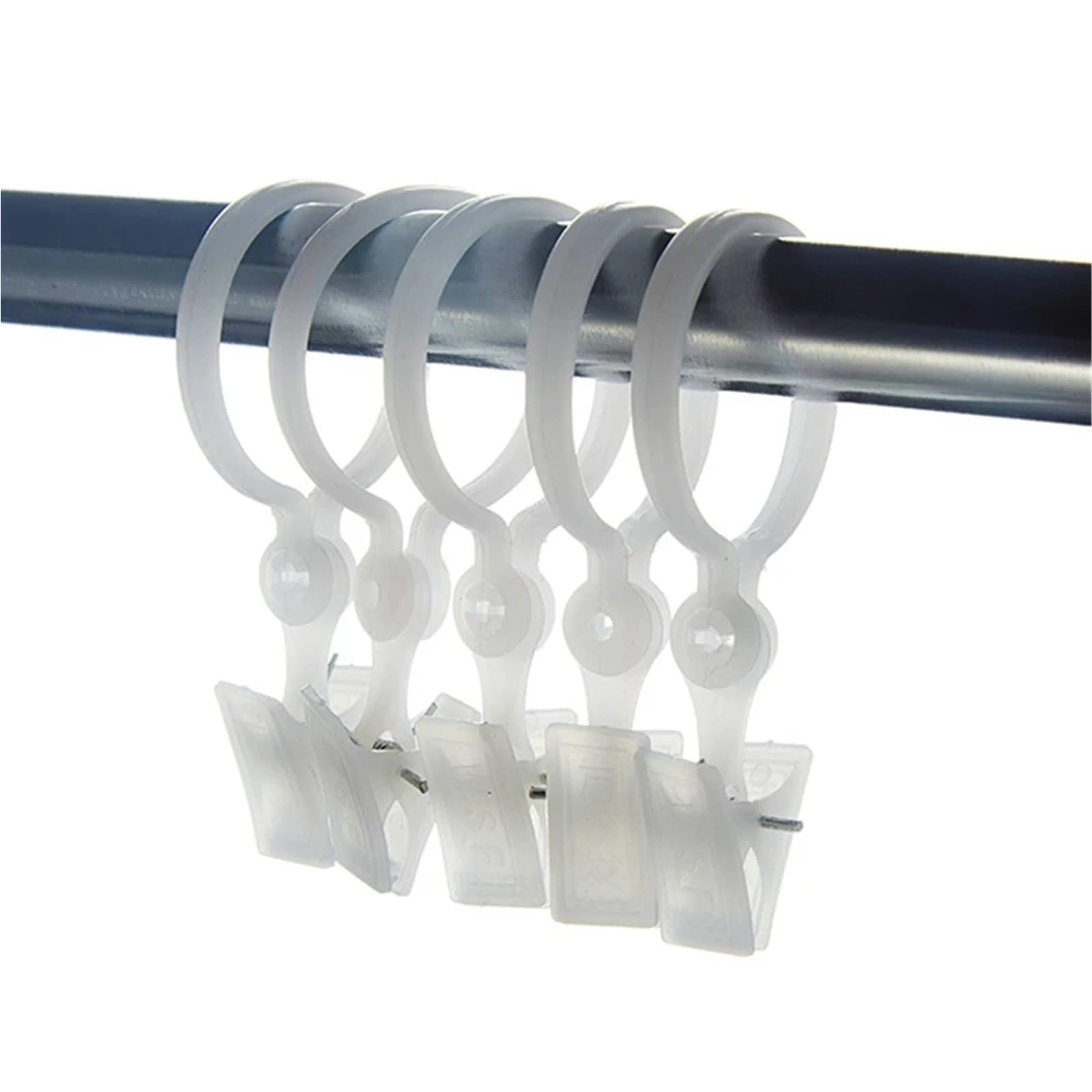 Curtain Rings With Clips 100pcs Removable Clamps for Rods Plastic Drape Clip Portable Retro Drapes Hook