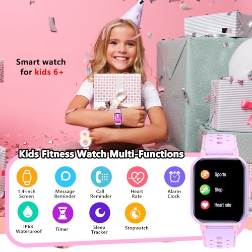 Smart Watch for Kids Teens, No Phone Needed Fitness Tracker Boy Girls Watch with 19 Sport Modes, Pedometer, Sleep Monitor, Kids Watch Birthday Gifts Toy Gift for Girls Boys 6-16 (Purple)2