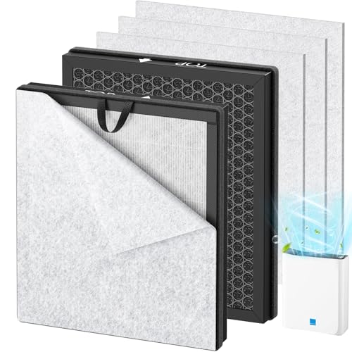 Image of 5-in-1 Air Filter Compatible with AEOCKY Cybertron Air Purifier, Replacement Filter with Washable Pre-Filter, for Home Large Room, Pet Hair, Smoke, 2 Pack