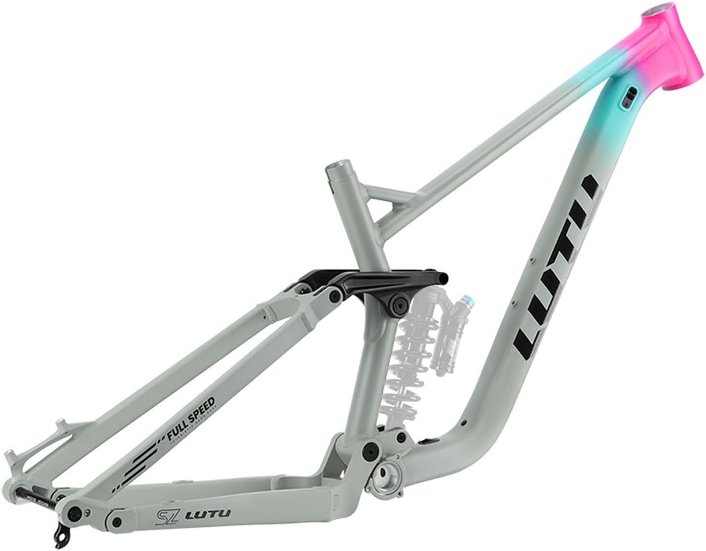 27.5er 29er Mountain Bike Frame 15.9" 17.9" Full Suspension Downhill Frame DH Aluminium Alloy Soft Tail Frame Travel 160mm Disc Brake 12 * 148mm Boost Thru Axle(Black,29 * 15.9")
