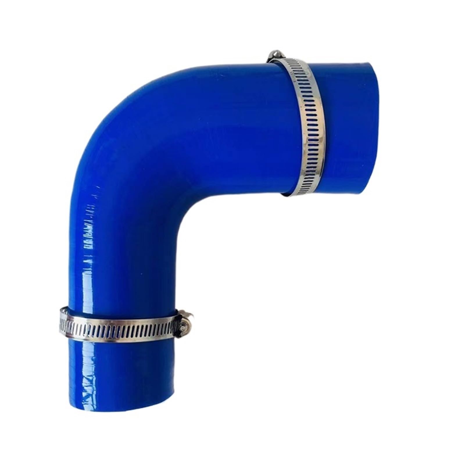 Buouagd Blue Turbo Air Intake Intercooler Pipe Hose Flexible Silicone Hose, 90 Degree Reducer, Variable Diameter, For Air Intake, High Pressure With 2 Clamps(,Id76-102Mm)