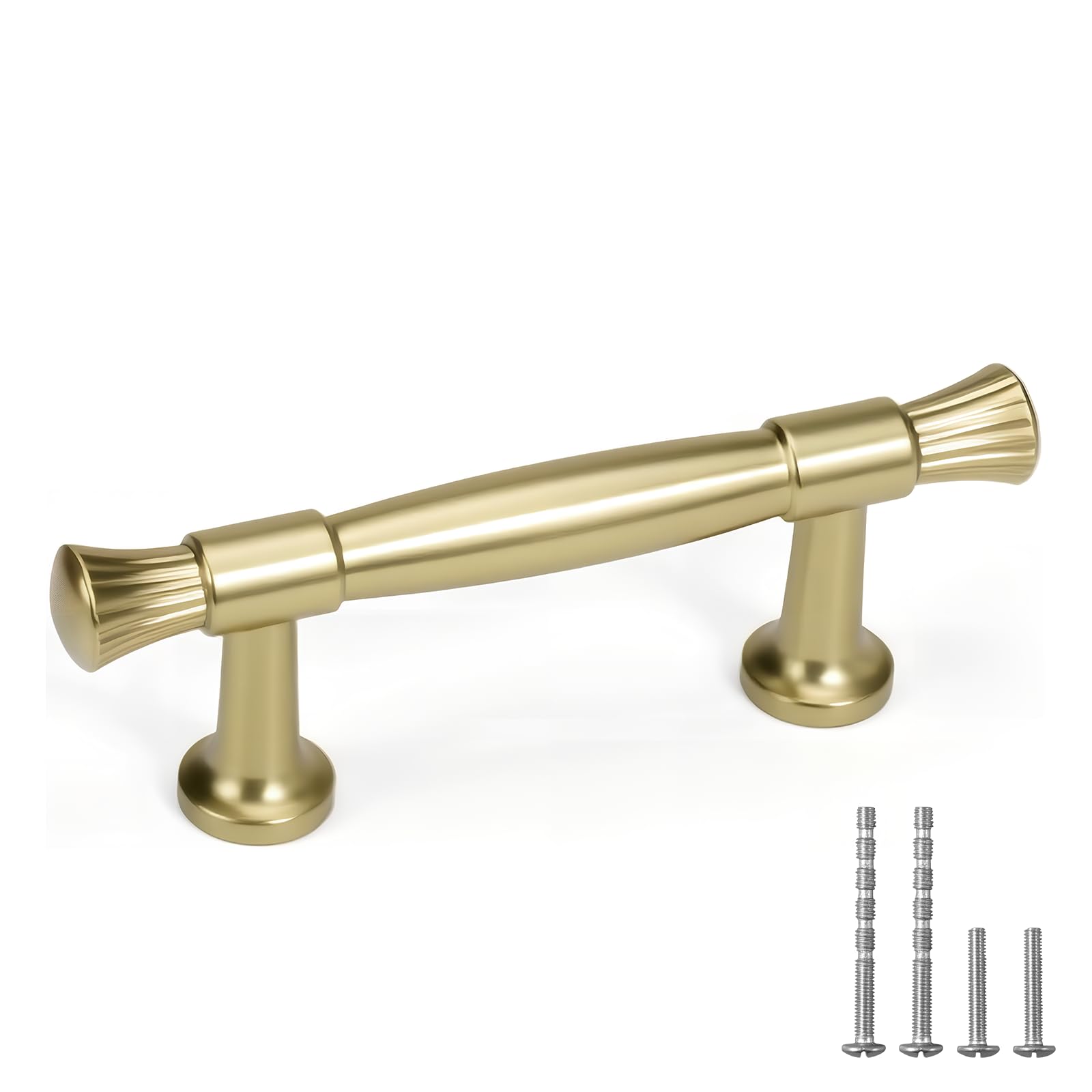 Yagu Champagne Bronze 10 Pack Kitchen Cabinet Pulls 3 Inch(76Mm) Hole Center Solid Lemon Gold Dresser Drawer Handles Honey Brass Furniture Hardware For Cupboard Wardrobe Closet Vanity