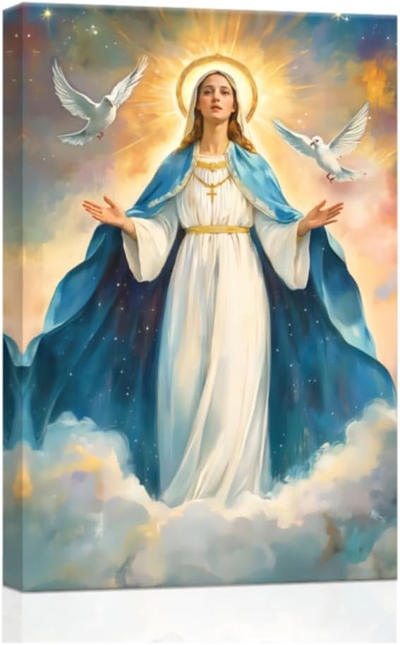 ZXHYWYM 聖母マリア キャンバス ウォールアート カトリック絵画